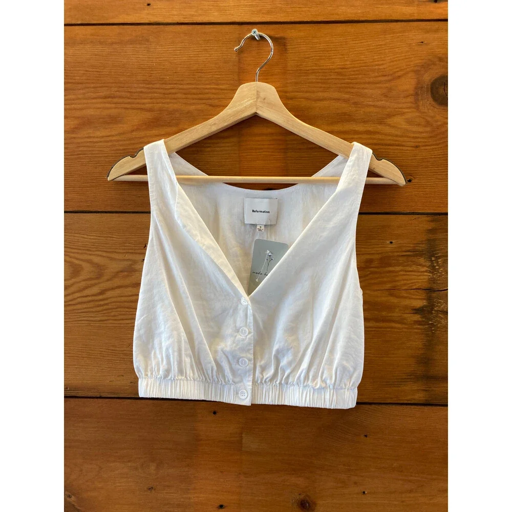 Reformation White Naya Tank & Skirt Two Piece Set - Size 0 - 1018RM